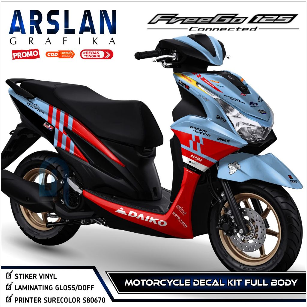 Stiker Decal Motor Yamaha Freego 2023 Full Body Keren Stiker Freego 2023 Design Variasi Gresini