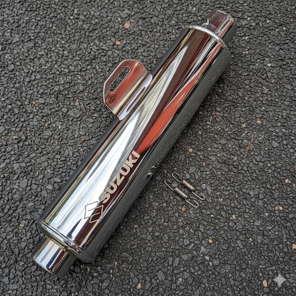 Knalpot Satria fu Suzuki Ckd Standard Motor /Silincer +adaptor inlet 50mm