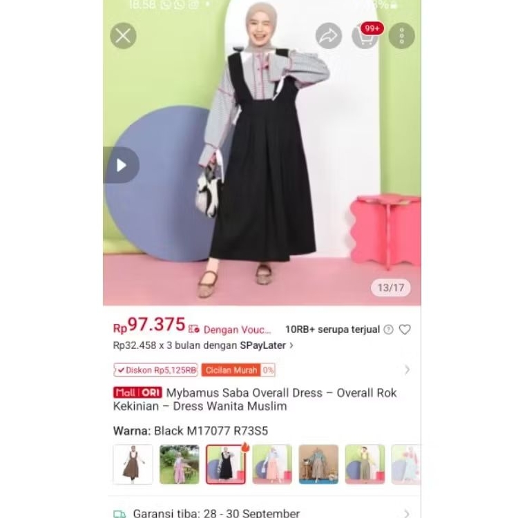 preloved mybamus saba overall dress