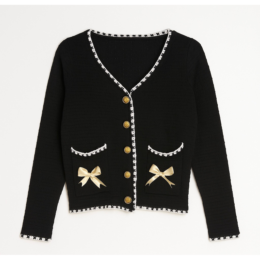 Cardigan Tweed Crop top Fit body