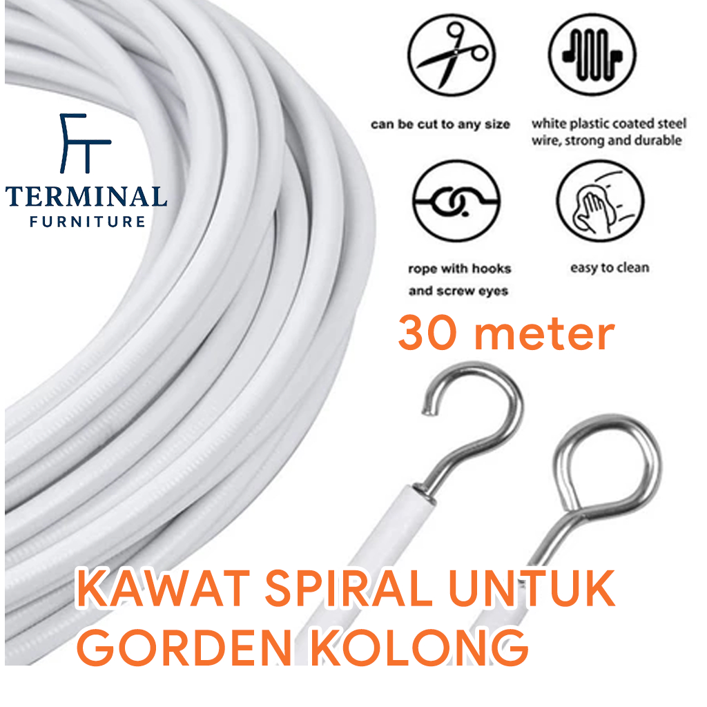KAWAT SPIRAL GORDEN BISA CUSTOM/KOLONG DAPUR/TALI GORDEN 30 METER