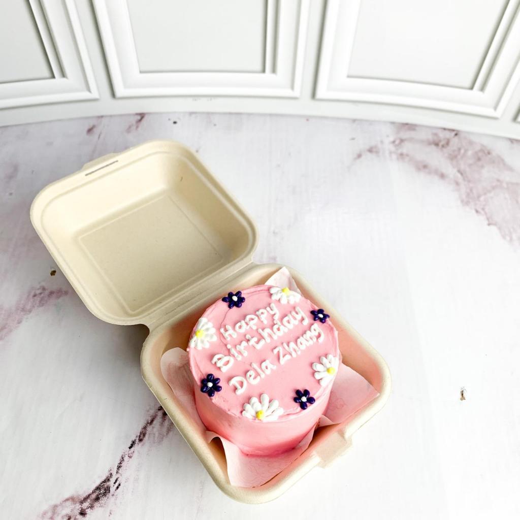 Korean Cake/Korean Mini Cake/Korean Pink Cake/Kue flower/Kue Mini