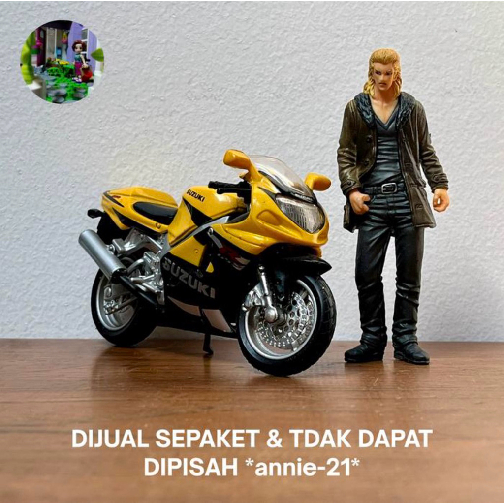 Sepaket Suzuki GSX R600 dan Bang Jaka - Maisto 1/18