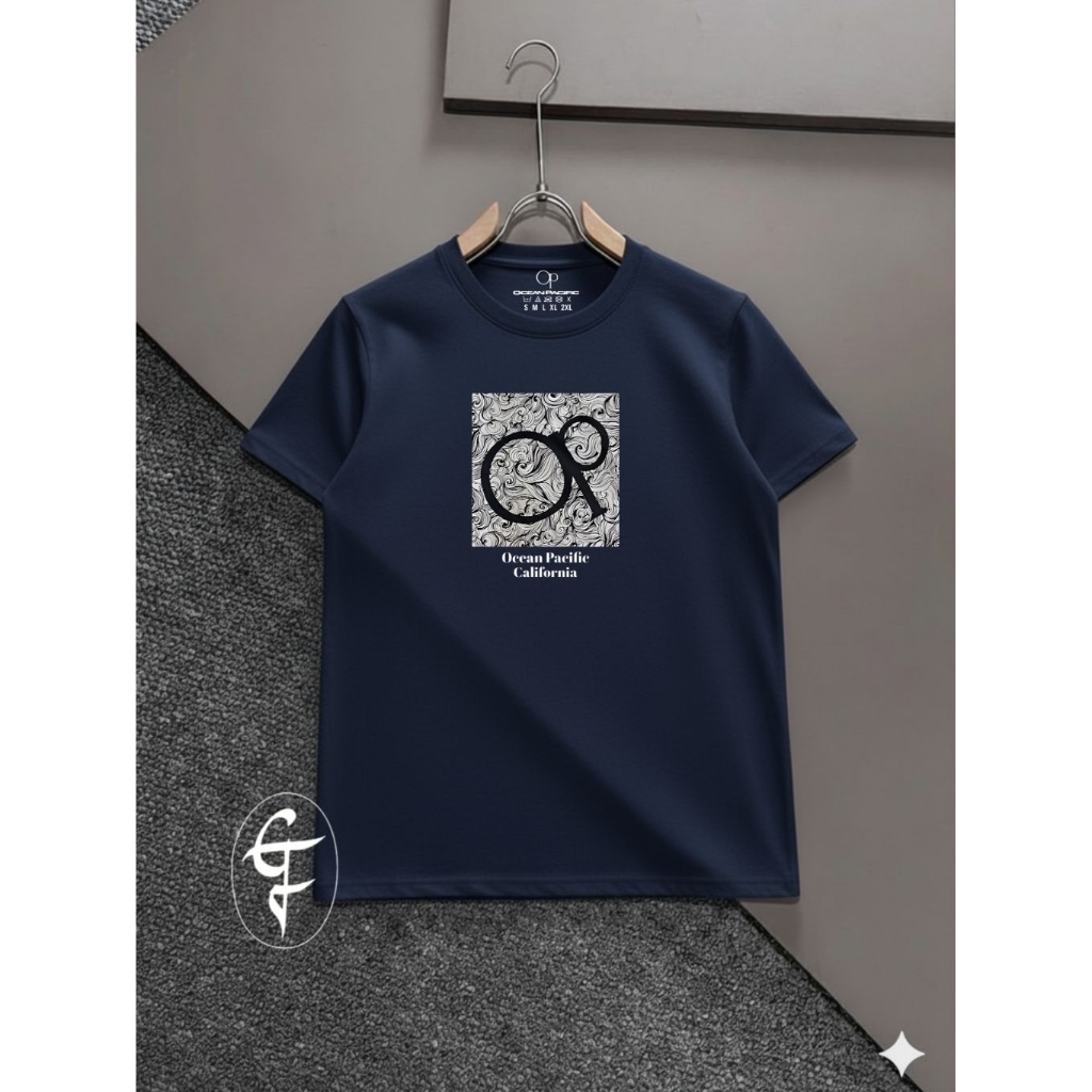 Cf-Tshirt OP Lengan Pendek Pria Wanita Unisex, Kaos Pria Ocean Pacific Original Design