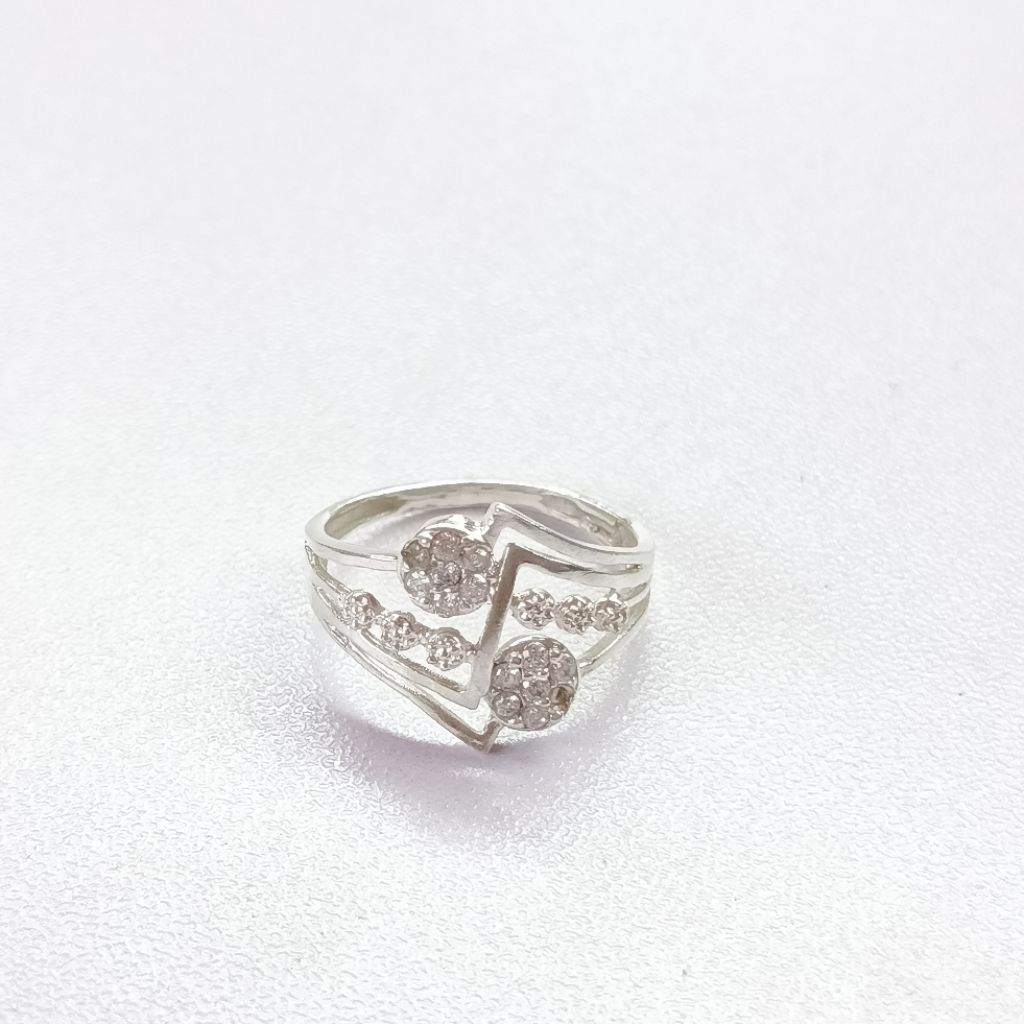 Cincin Pria Wanita Model Permata Terbaru Perak Asli Silver 99/925 Lapis Emas Putih/Cincin Unik Terba