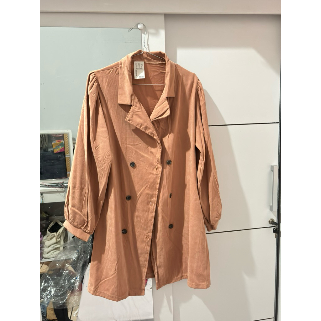 Blazer Wanita Korean Style Warna Coklat | Casual Formal Hijab Look