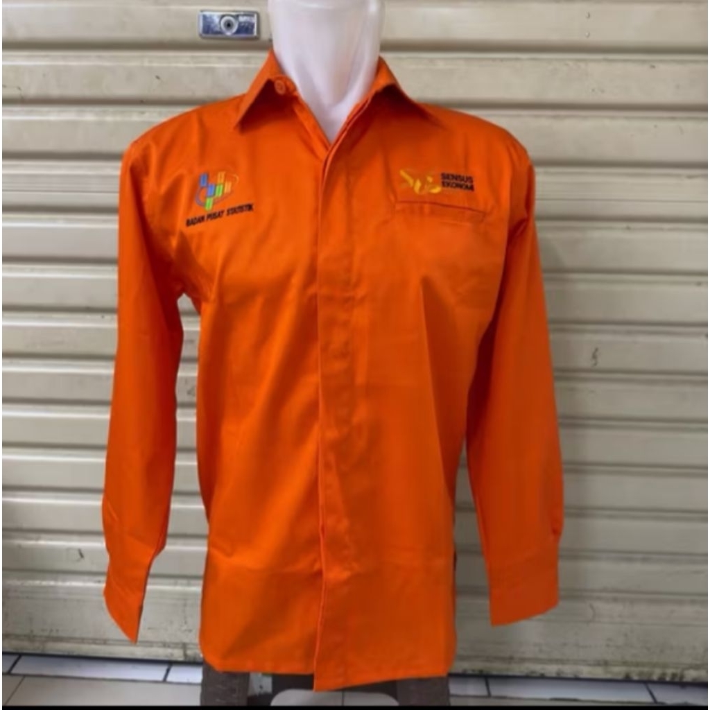 Kemeja BPS SENSUS Seragam Bps Sensus Orange Panjang