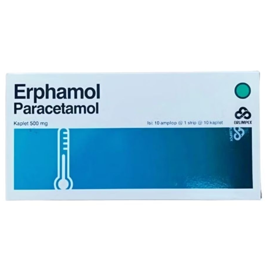 ERPHAMOL - Paracetamol Kaplet 500mg (100's /Dus) | Pamol 500mg