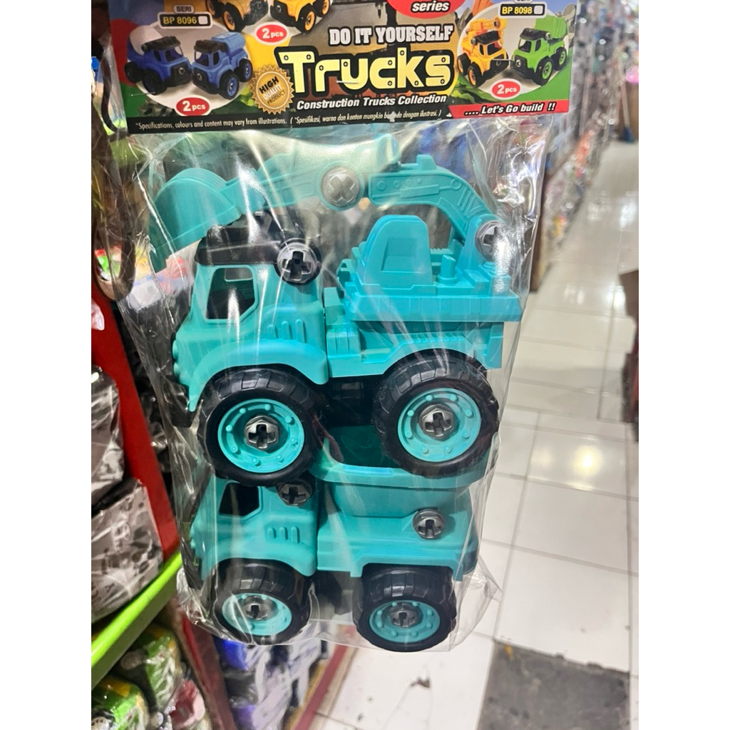 Mainan Truk Konstruksi Mini  jumbo 2 PCS – Mobil Truck Anak Plastik Ringan