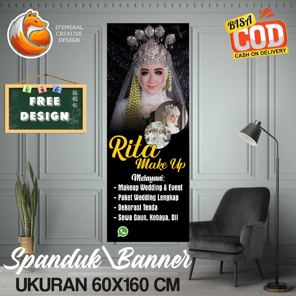 SPANDUK BANNER 60X160 CM SALON FREE DESIGN