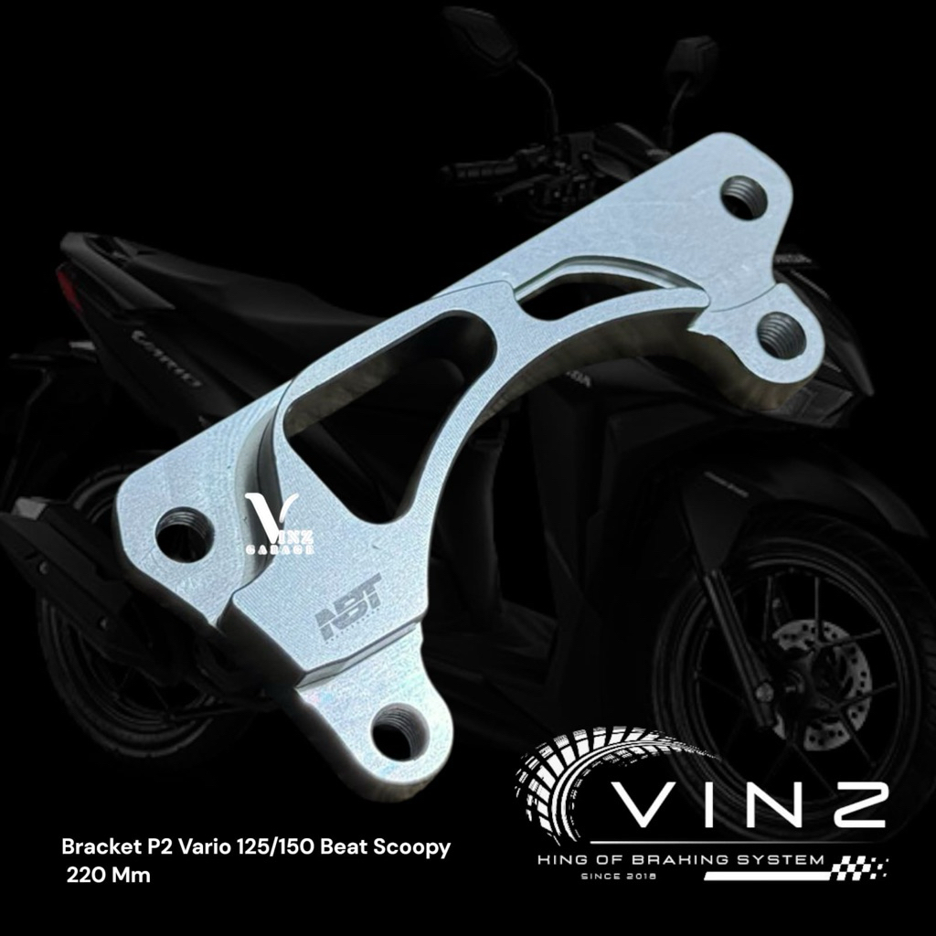 Bracket Kaliper 2 Piston Brembo Frando Vario 125/150 Beat Scoopy Disc 220 Mm // Breket Kaliper P2 Br