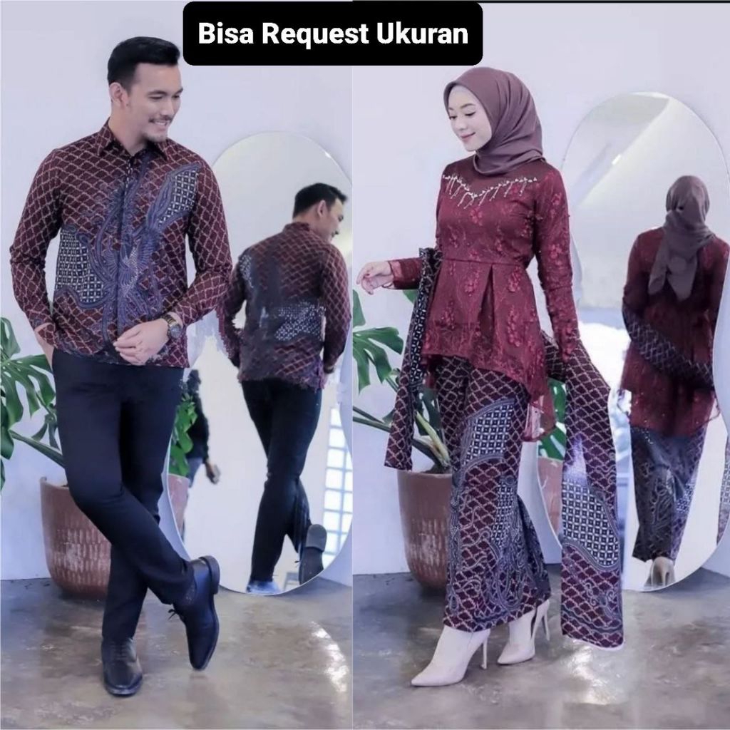 BAJU SERAGAM BATIK COUPLE KEBAYA BROKAT PASANGAN SARIMBIT KELUARGA CUSTOM ANAK / KEMEJA PRIA / BUSAN