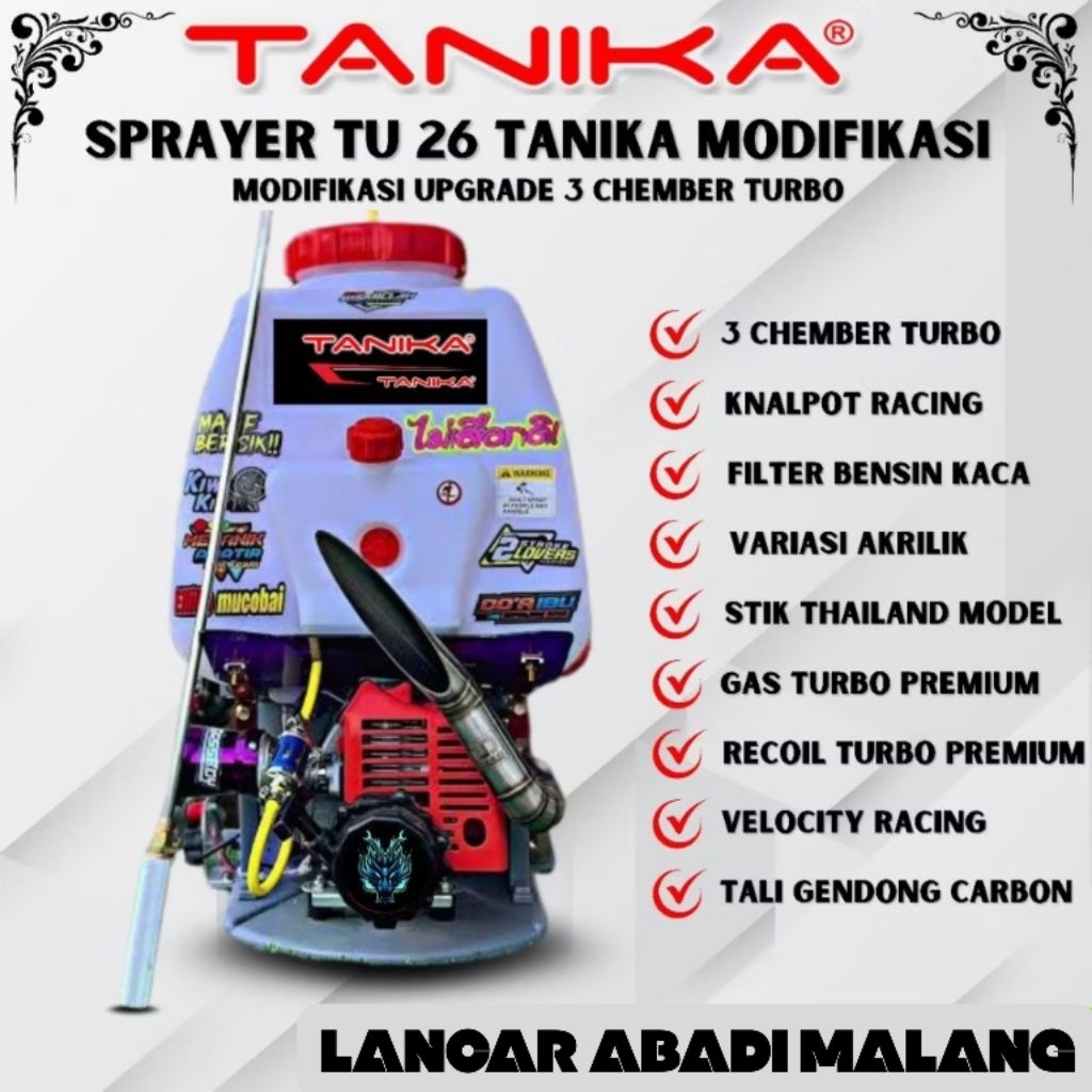 sprayer mesin 2 stroke modifikasi thailand/cakra/yamamax/tanoss/tanika/turbo/ronin