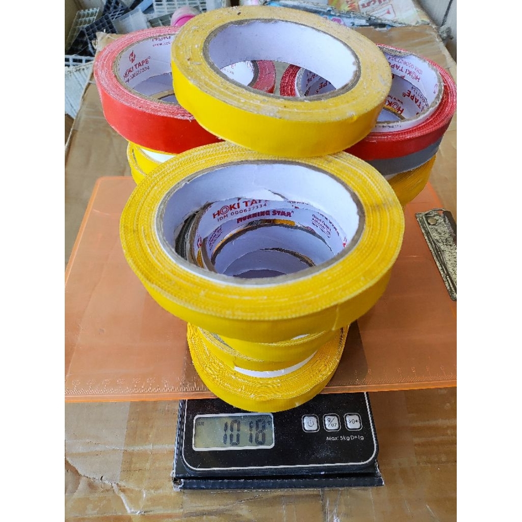 1kg, lakban kain/jilid -+24mm curah kiloan murah 1kg