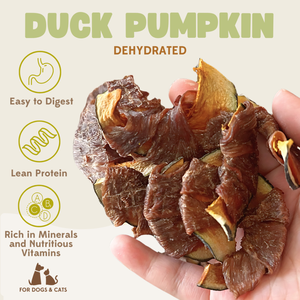 DUCK n’ PUMPKIN Dog Cat Snack / Natural Air Dried Labu Kuning Organik & Daging Bebek | Treats Anjing