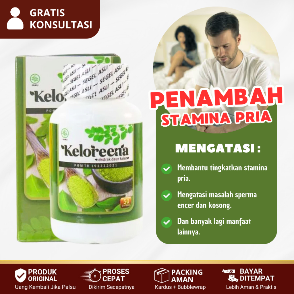Vitamin Penambah Stamina Pria, Loyo Pria, Vitalitas Pria, MR P Susah Bangun - KELOREENA Kapsul