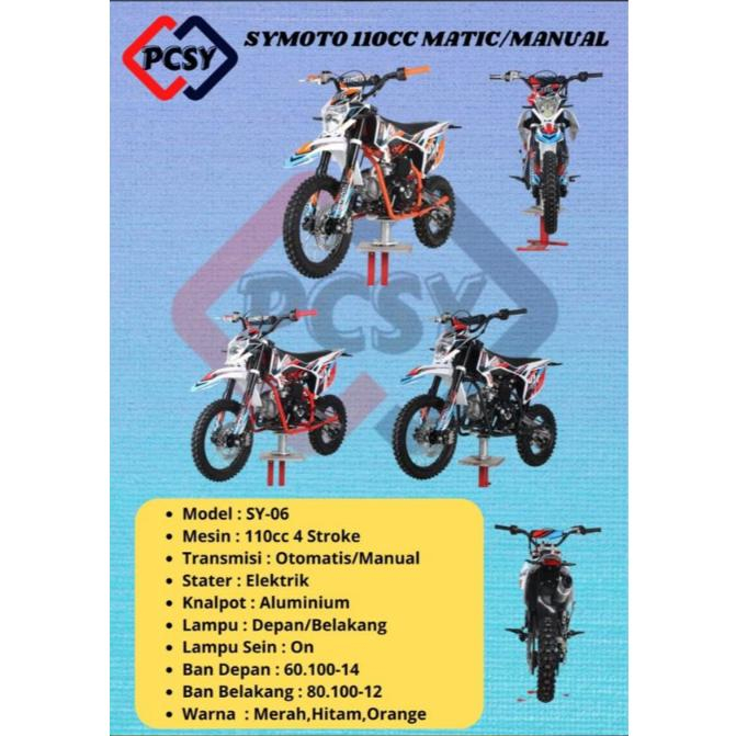 MOTOR MINI TRAIL 110CC MATIC Dan Manual RING 14/12 MESIN 4TAK + LAMPU symoto-06