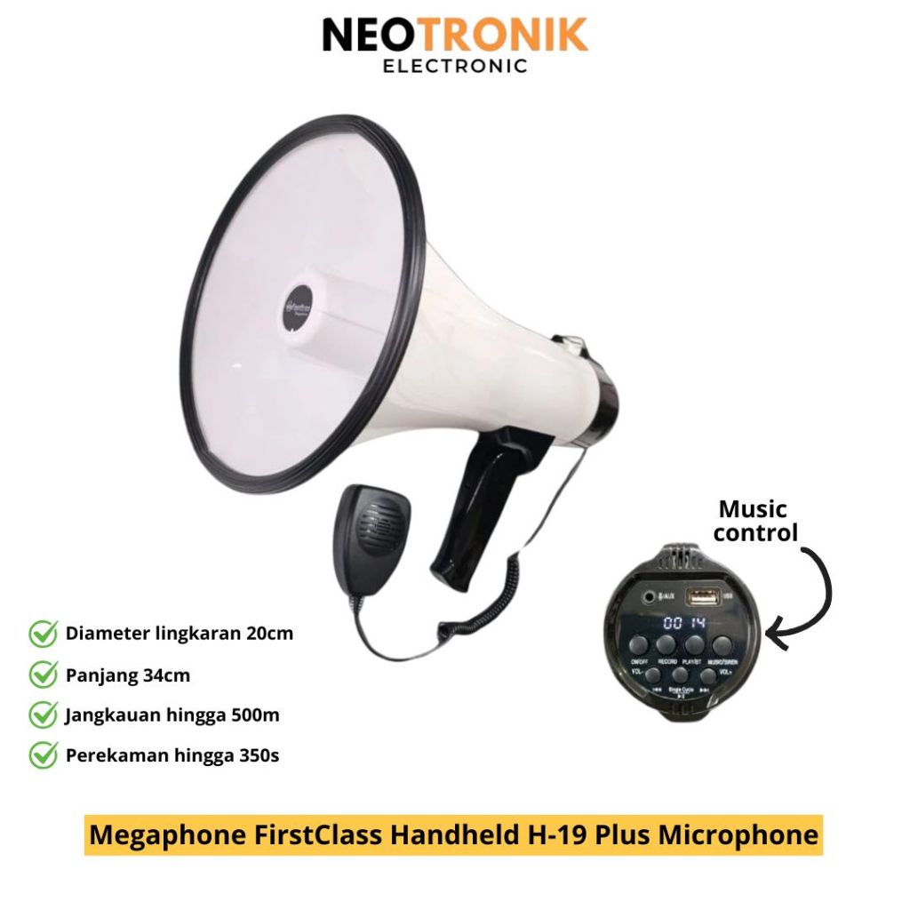 Megaphone FirstClass Handheld H-19 plus Microphone