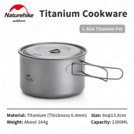 TITANIUM POT TDG02 PANCI MASAK OUTDOOR NATUREHIKE NH18T202-B