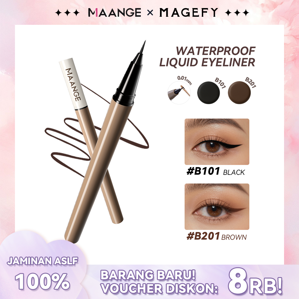[DISKON 3k]MAANGE 0.1MM Waterproof  Liquid Eyeliner Warna Merata & Anti Luntur Alat Tata Rias Mata M