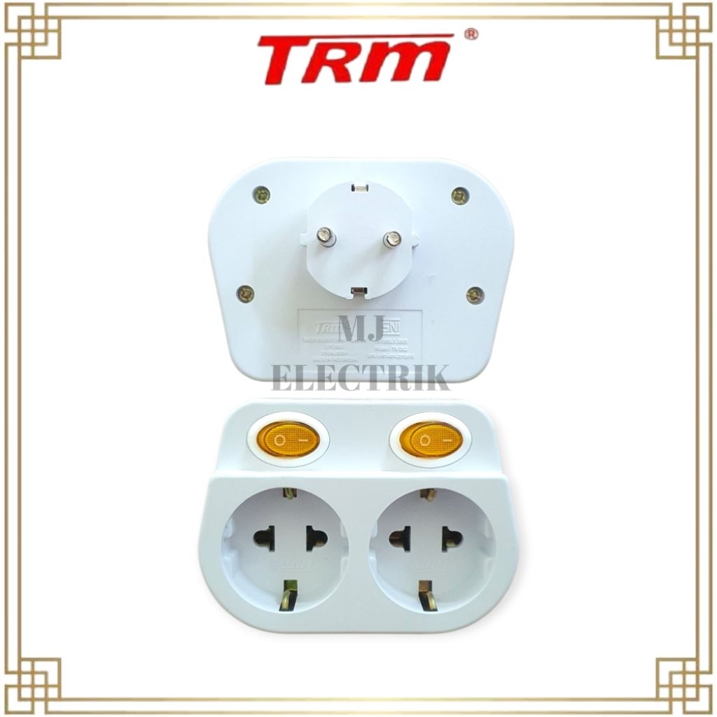 TRM Stop Kontak 2 Lubang Saklar + Steker Arde / T Multi 2 Lubang