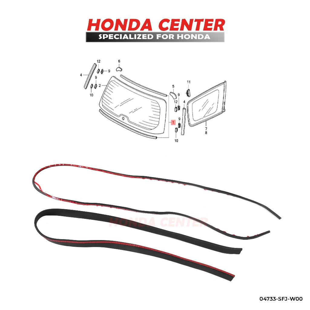 RMX Karet Dam Set Kaca Belakang Mobil Honda Odyssey RB1 2004 2005 2006 2007 2008