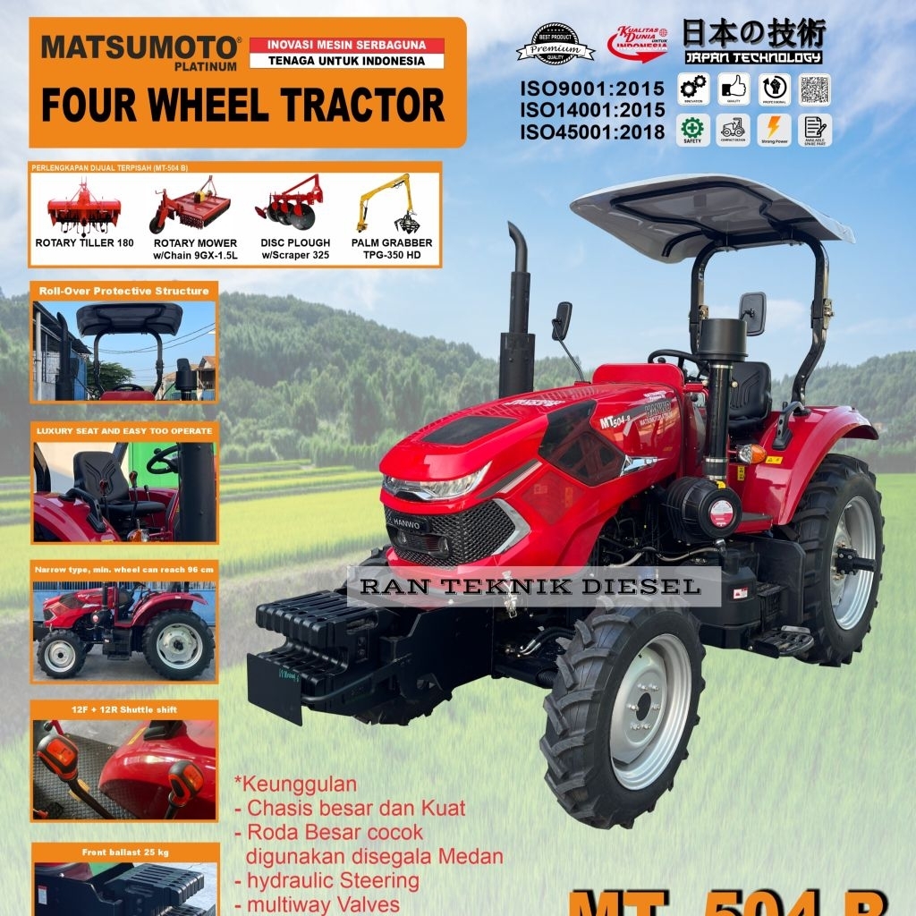 Traktor Roda 4 MATSUMOTO MT 504 B / 4WD 50 HP ( Booking Fee Garansi)
