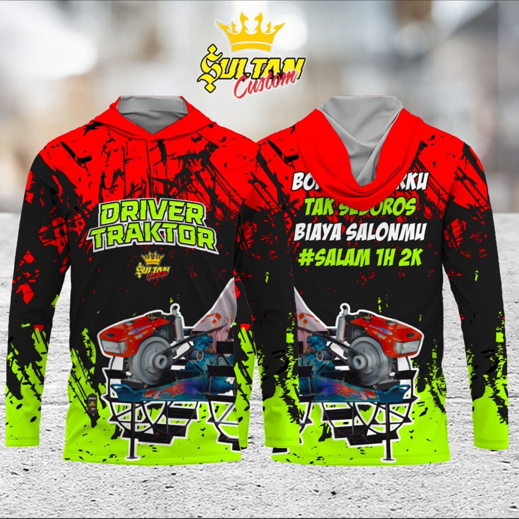 Kaos Jersey Traktor Sawah Baju Driver Traktor Sawah Dri-Fit Adem Lengan Panjang