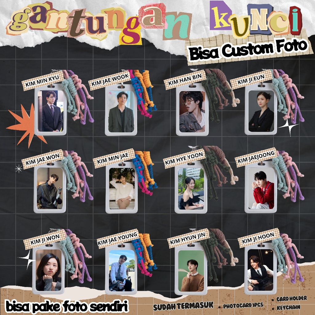(BISA CUSTOM) GANTUNGAN KUNCI KEYCHAIN KPOP I KIM HAN BIN I KIM HYE YOON I KIM HYUN JIN I KIM JAE WO