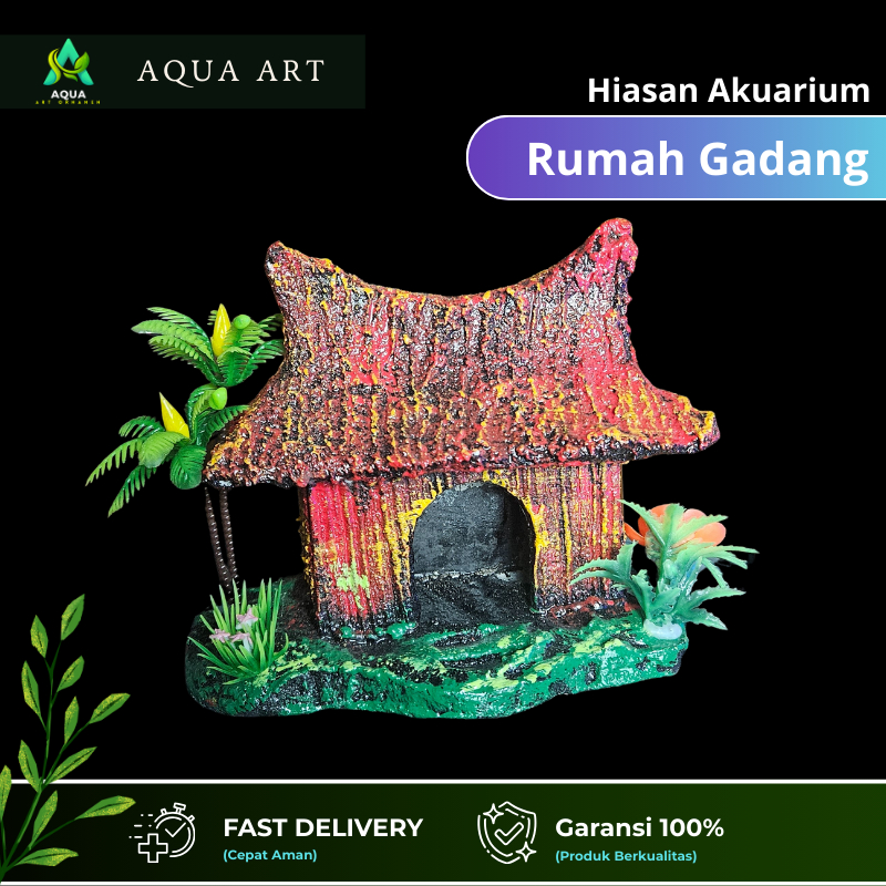 Hiasan Akuarium Miniatur Rumah Padang atau Rumah Gadang Dekorasi ikan Akuarium