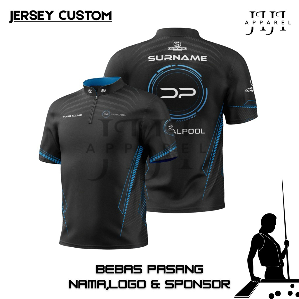 JERSEY BILLIARD BEBAS PASANG NAMA LOGO ATAU SPONSOR billiard jersey full printing sublimasi jersey b