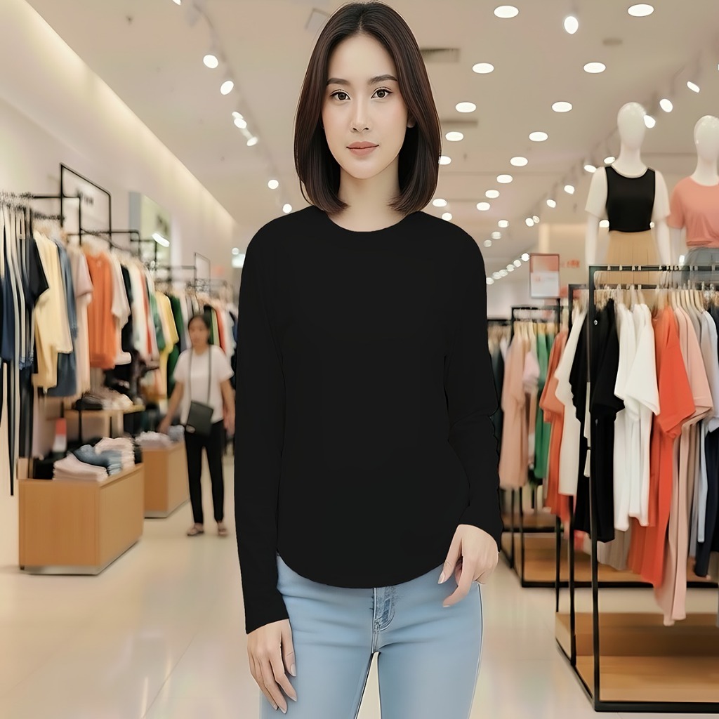 Kaos Oval Lengan Panjang/Kaos Oval Polos/Kaos Oval Motif ANGKA