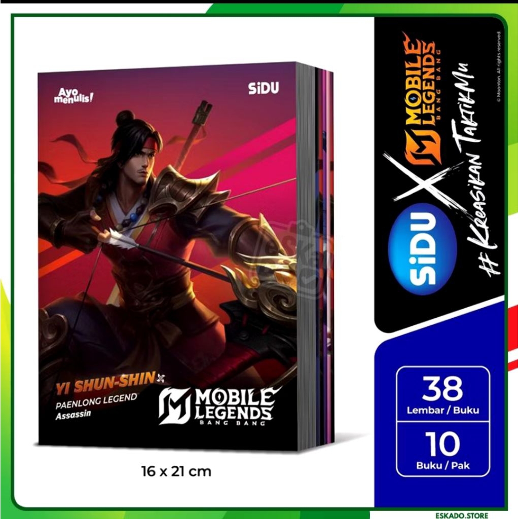 SIDU Buku Tulis Mobile Legend 38 Lembar -10 buku