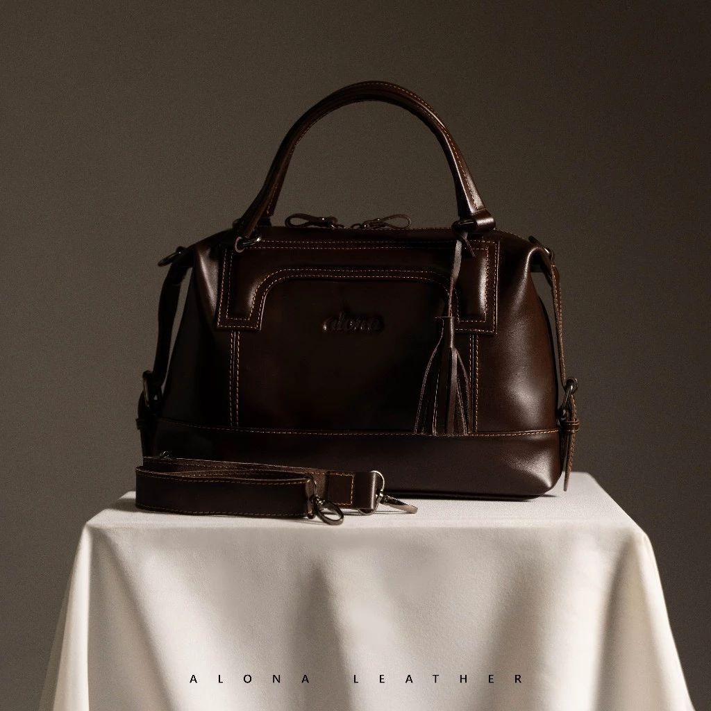 Alona Leather Freya Shoulder Bag - Tas Selempang Bahu Wanita Kulit Sapi Asli Free Dompet Stnk
