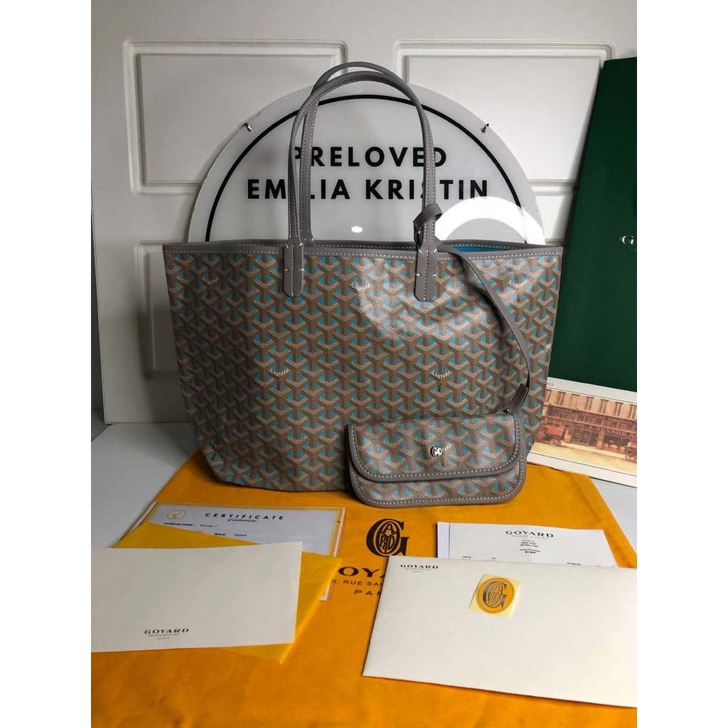 preloved limited rec 2022 St Louis claire voie beige khaki inside blue bag authentic