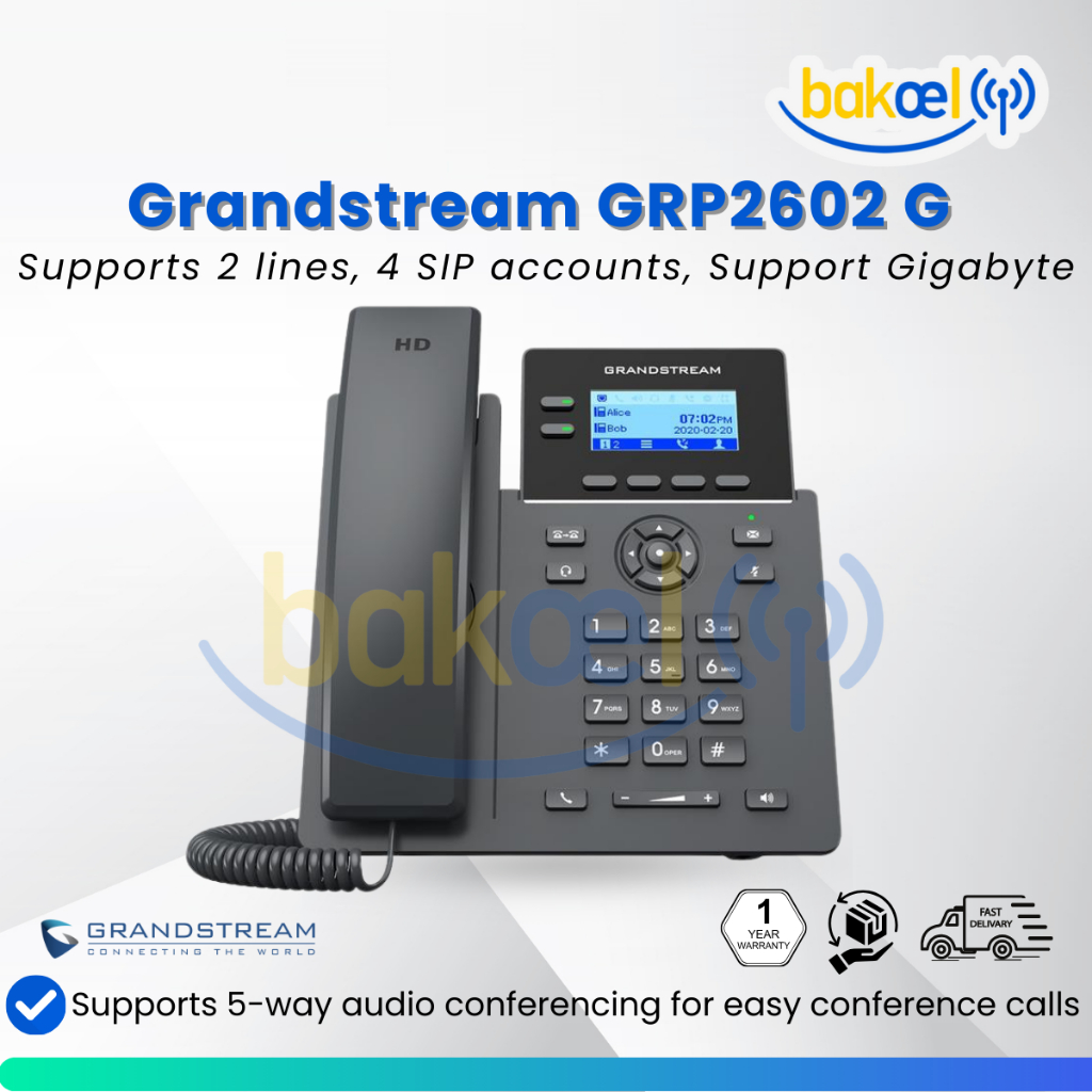 Grandstream GRP2602G - 2 Line Essential IP Phone GRP2602 G [ PoE & Gigabit ]
