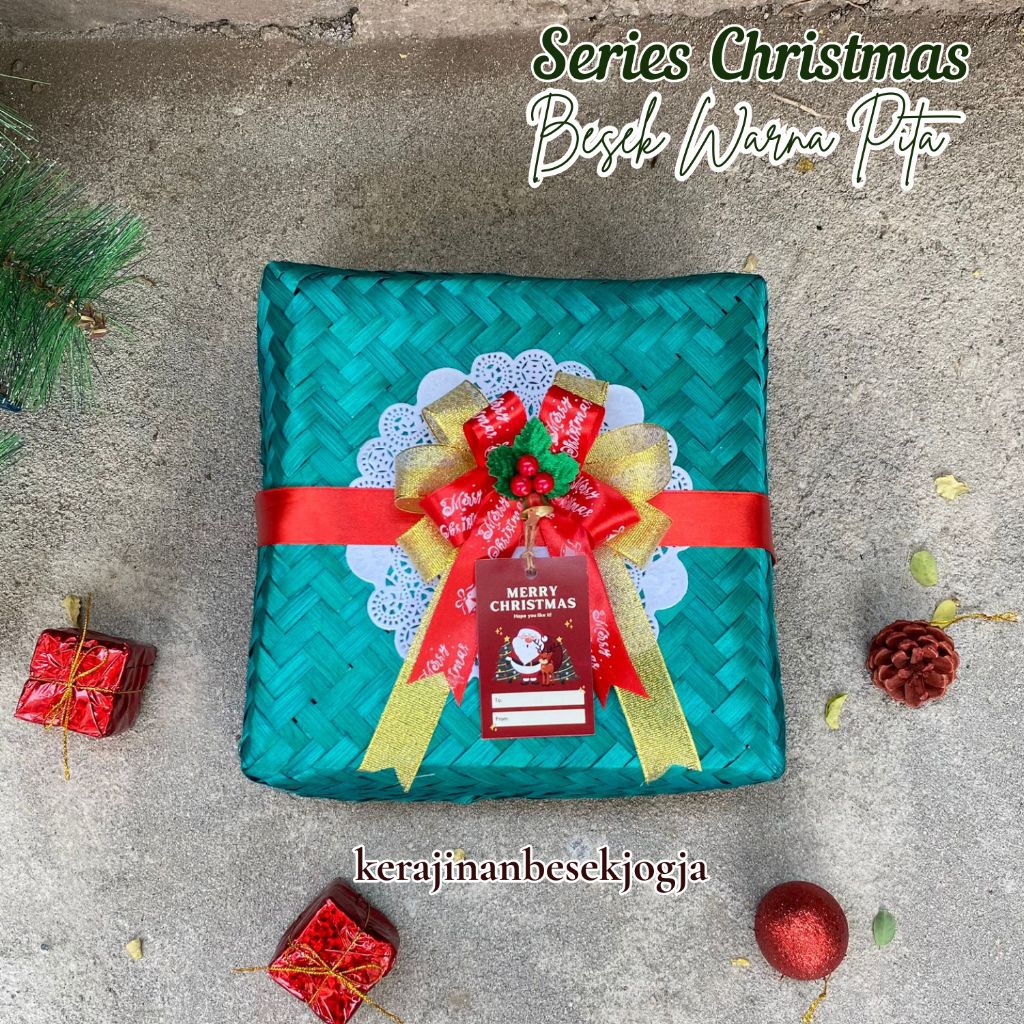HAMPERS NATAL | BESEK WARNA PITA FREE HANGTAG | besek makanan besek cantik besek murah besek jogja b