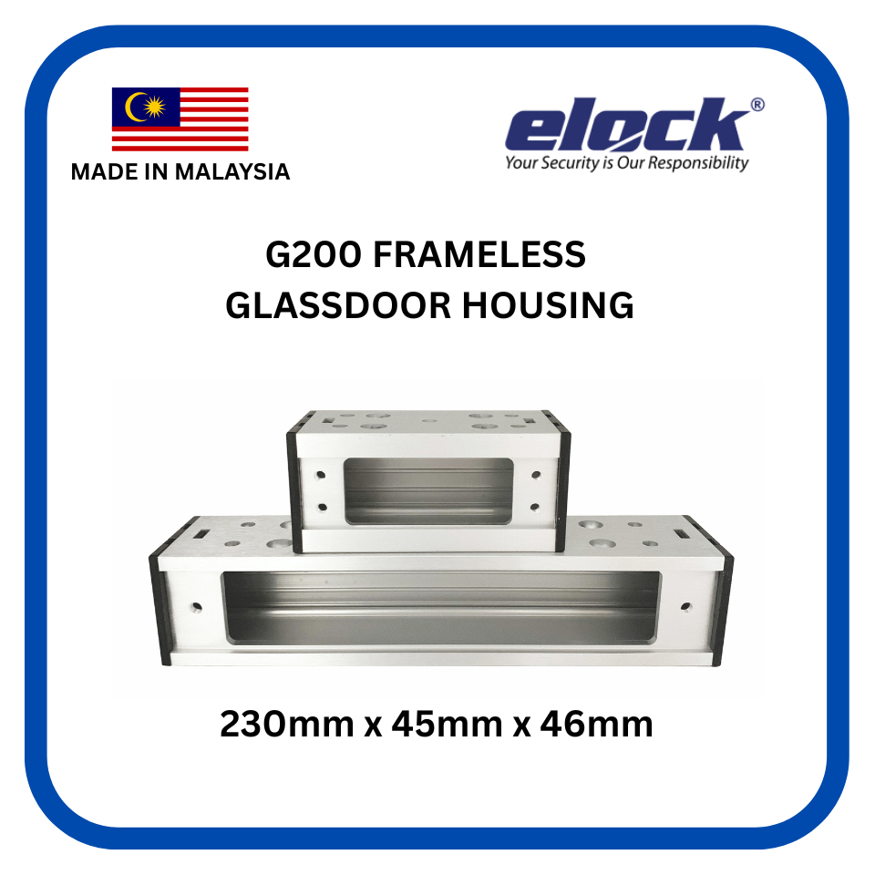 ELOCK EL-BK-G200 + G201 Bracket Dropbolt Pintu Kaca Frameless 9–12mm  Housing + Glass Holder Full Se