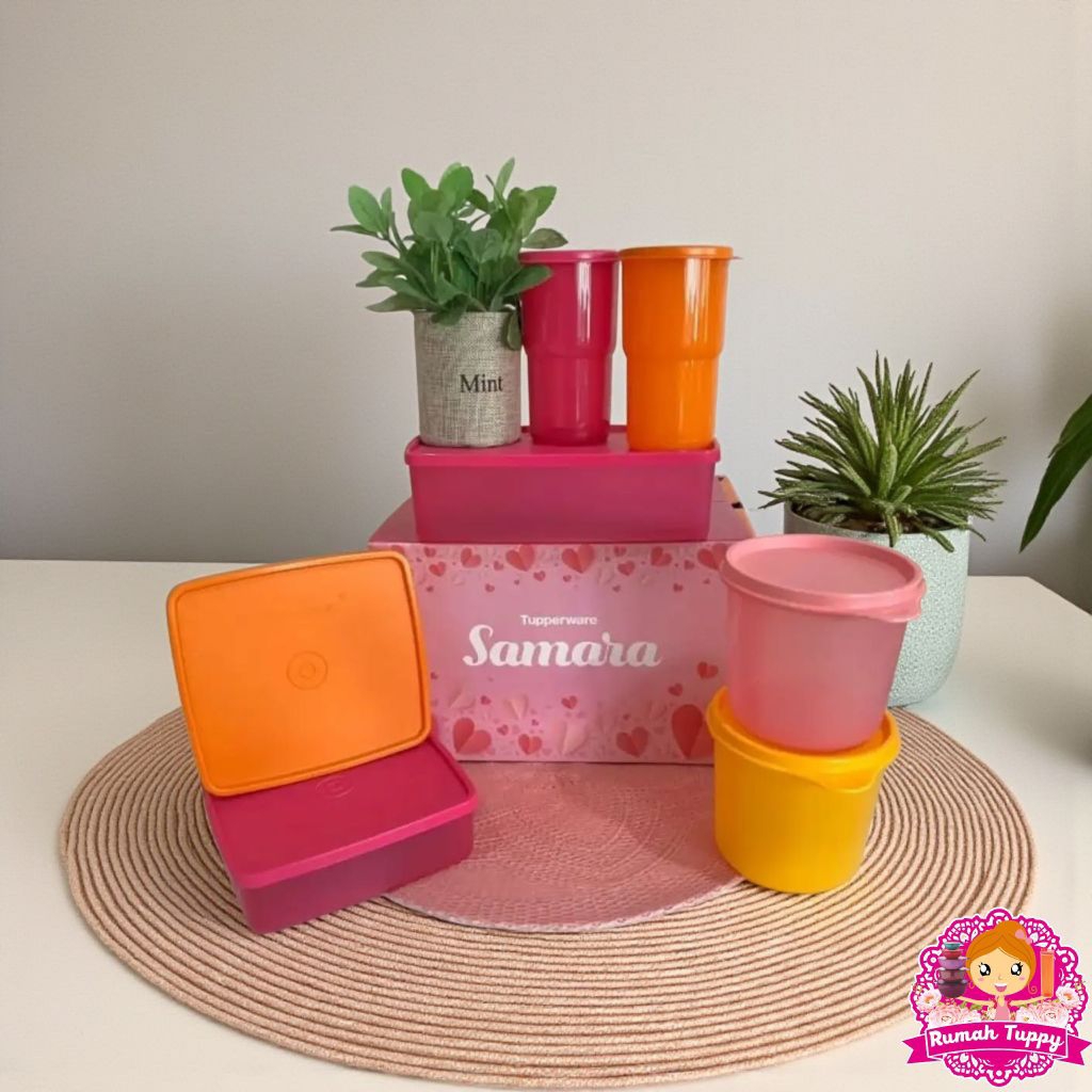Wadah Tempat Toples Makanan Set Gelas Tumbler Samara Set Tupperware Tuppy Murah