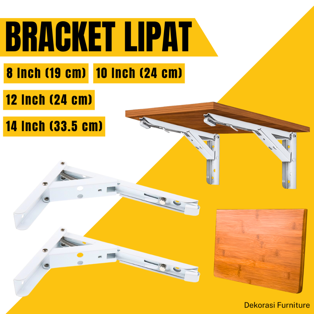 Set Siku Meja Lipat Dinding | Bracket Engsel Meja Lipat Penyangga Rak Dinding