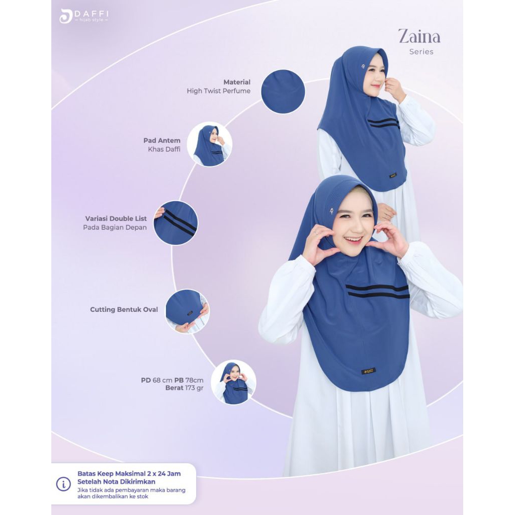 Hijab Daffi Zaina Series Batch 5 hijab instan jilbab instan berkualitas ORI Daffi
