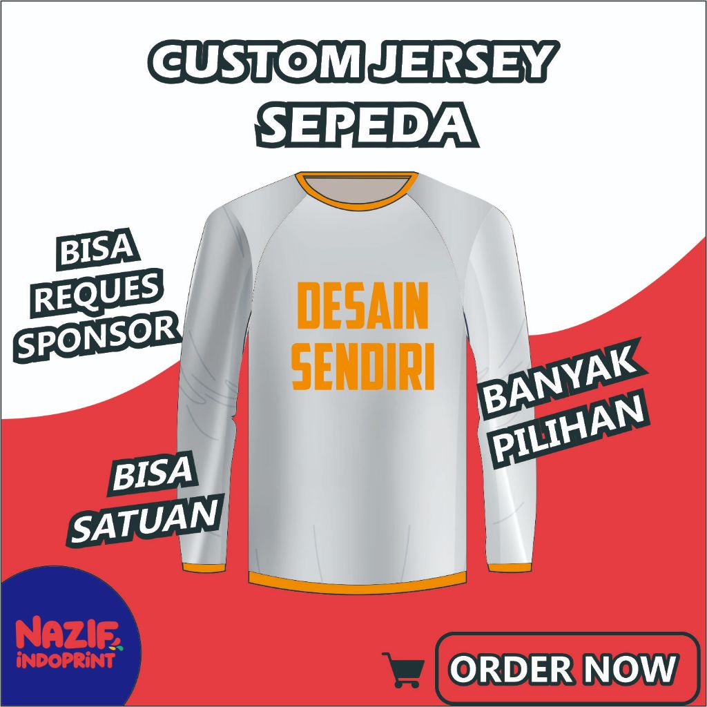 Jersey Sepeda Custom Premium / Jersey Sepeda Gowes Custom Full Printing / Jersey Sepeda Gunung / Jer