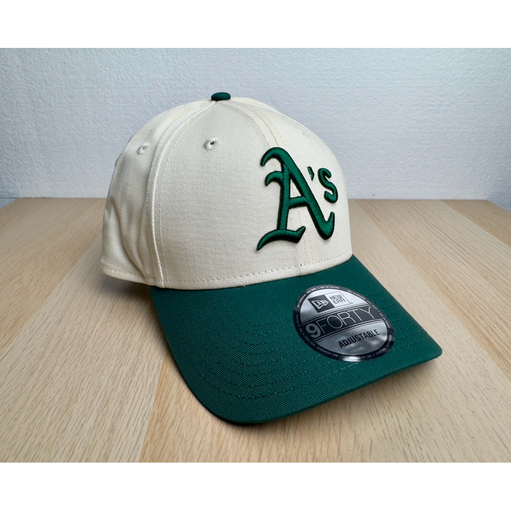 Topi New Era 9Forty Oakland Athletics Colour Block Green Cream Cap 100% Original