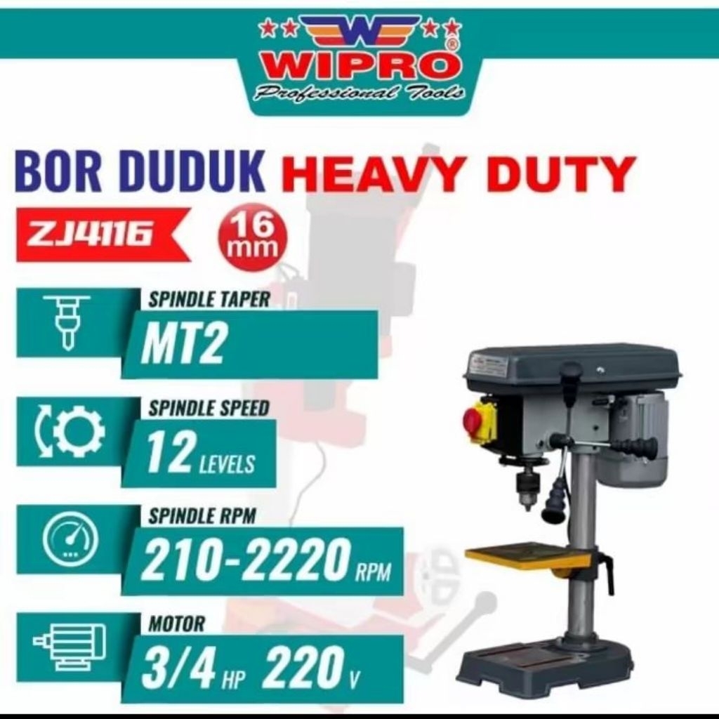 Wipro ZJ4116 Mesin bor duduk 16mm ZJ 4116 bench drill 16 mm