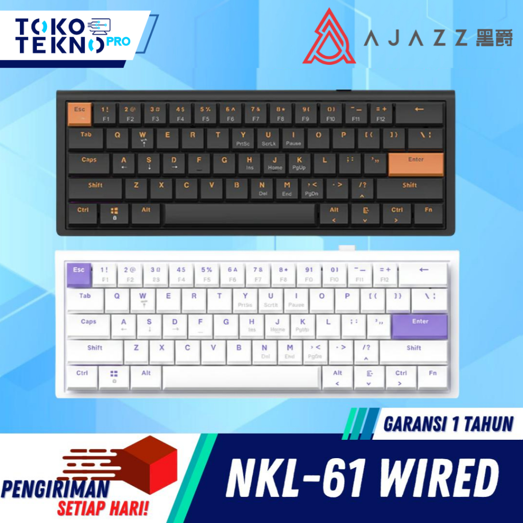 Ajazz X Nacodex NKL61 / NKL-61 Mechanical Gaming Keyboard Wired Low Profile