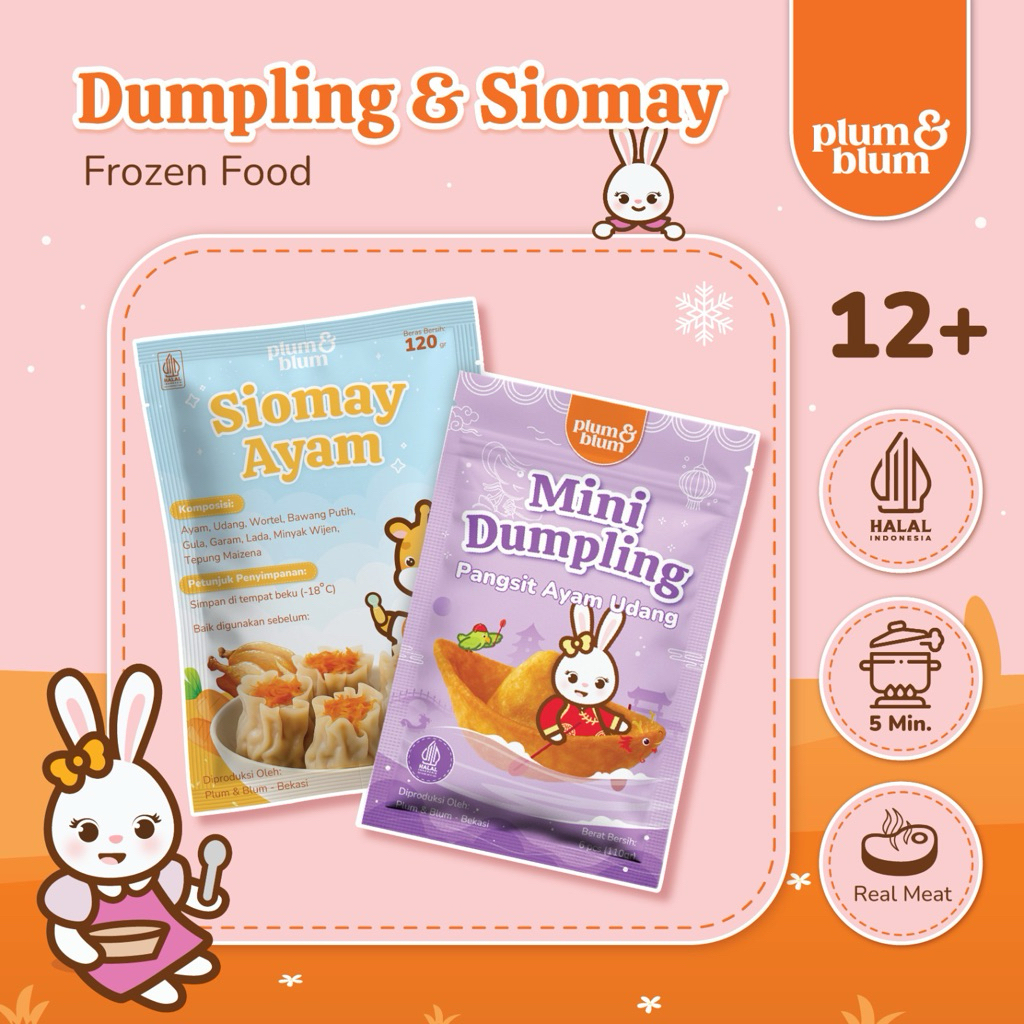 Plum & Blum Pangsit Ayam Siomay Ayam Baby Dumpling No MSG