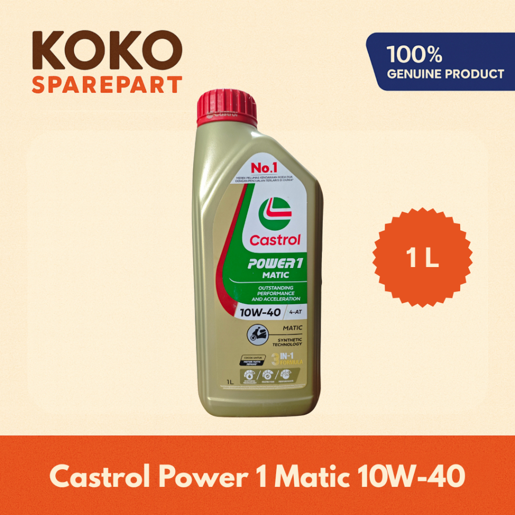 Castrol Power 1 Matic 10W-40 1L Oli Motor Matic Castrol Power 1 Matic 10W-40 1 Liter 4-AT