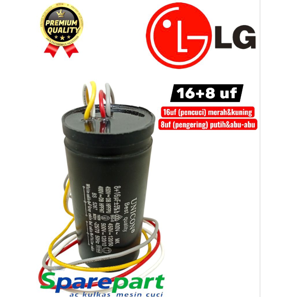 kapasitor mesin cuci LG 2 tabung 12kg-16 kg