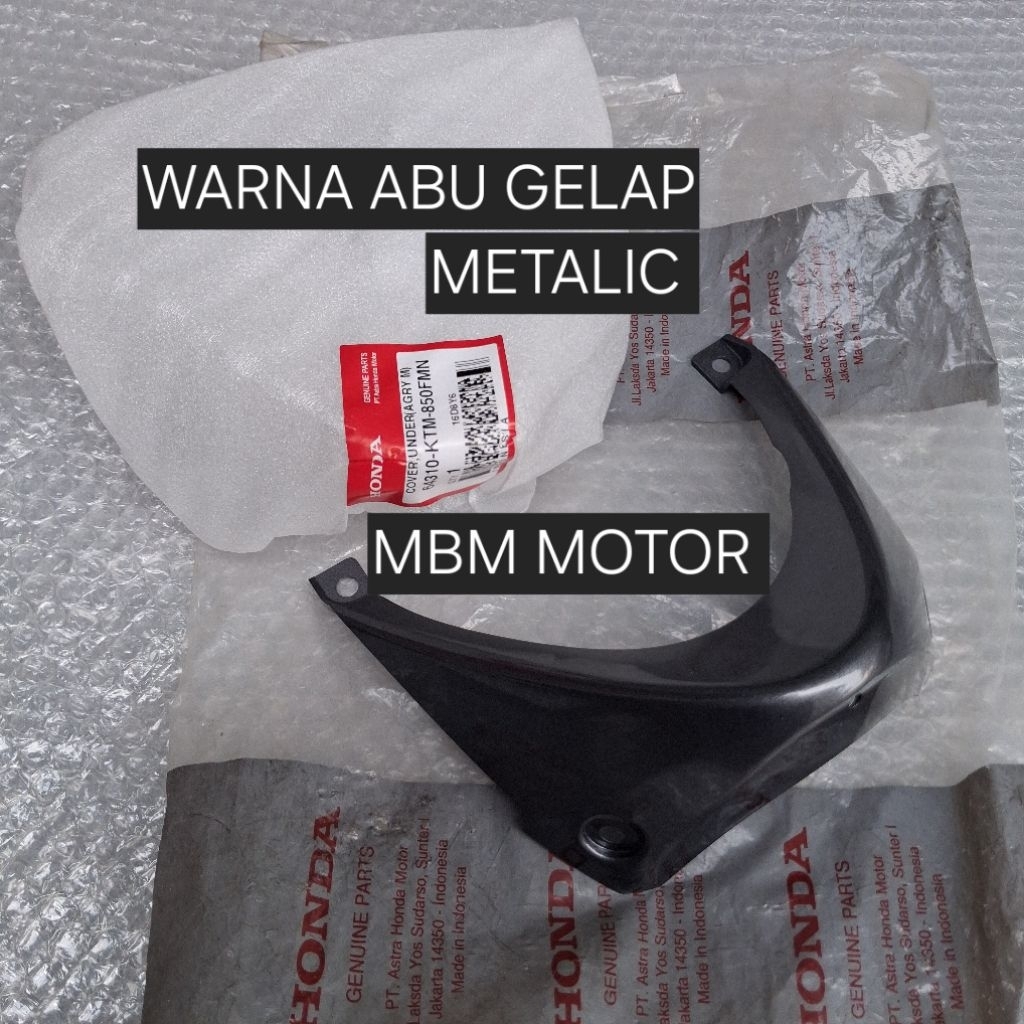 COVER UNDER ABU GREY HONDA SUPRA X 125 X125 D PGM FI ORI AHM SAMBUNGAN BAWAH SAYAP LUAR  COVER TUTUP