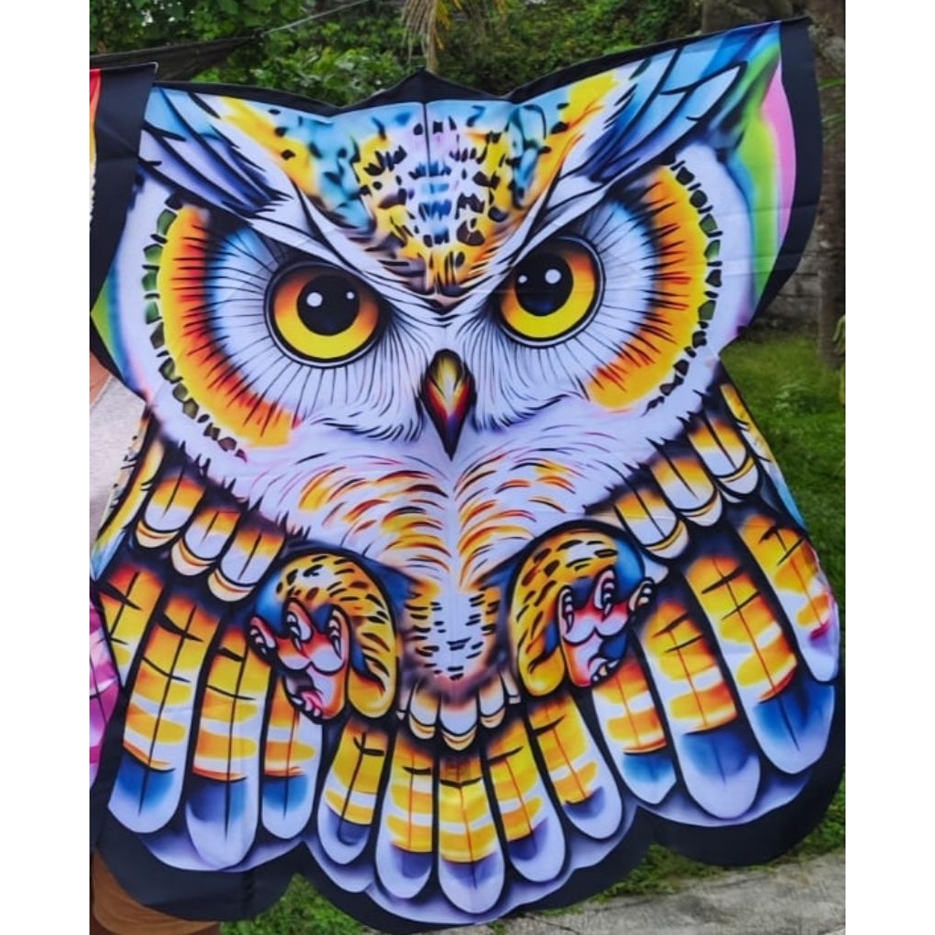 layangan celepuk airbrush print knokdown